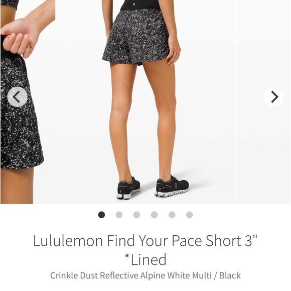 lululemon athletica Pants - Lululemon Unicorn Find Your Pace Short 3" Lined Crinkle Dust Reflective Alpine